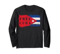 Camisa Bandera de Cuba Mes de la Herencia Hispana de Cuba Manga Larga