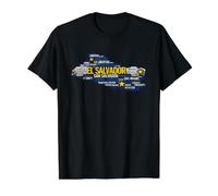 Camisa Bandera El Salvador, El Salvador Mapa, Salvador para Mujeres Camiseta gráfica económica, Hombre, Negro, M