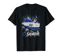 Camisa Bandera El Salvador, El Salvador Mapa, Salvador para Mujeres Camiseta gráfica económica, Hombre, Negro, XL