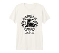 Camisa Behold The Lamb John 1:29 con Las Escrituras sobre la fe Cristiana Camiseta Premium
