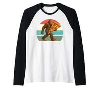 Camisa Bigfoot para amantes de la pizza, Sasquatch con rebanada gigante Camiseta Manga Raglan