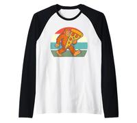 Camisa Bigfoot para amantes de la pizza, Sasquatch con rebanada gigante Camiseta Manga Raglan