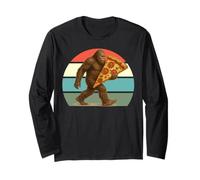 Camisa Bigfoot para amantes de la pizza, Sasquatch con rebanada gigante Manga Larga