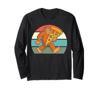 Camisa Bigfoot para amantes de la pizza, Sasquatch con rebanada gigante Manga Larga