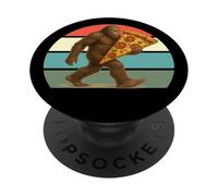 Camisa Bigfoot para amantes de la pizza, Sasquatch con rebanada gigante PopSockets PopGrip Adhesivo