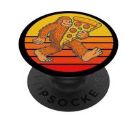 Camisa Bigfoot para amantes de la pizza, Sasquatch con rebanada gigante PopSockets PopGrip Adhesivo