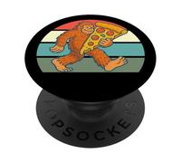 Camisa Bigfoot para amantes de la pizza, Sasquatch con rebanada gigante PopSockets PopGrip Adhesivo