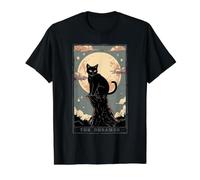 Camisa Black Cat Tarot Dreamer Dark Academia Cat Moon Cult Camiseta gráfica económica, Hombre, Negro, L