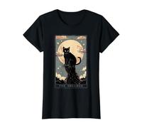 Camisa Black Cat Tarot Dreamer Dark Academia Cat Moon Cult Camiseta gráfica económica, Mujer, Negro, XL