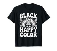 Camisa Black Is My Happy Color, Retro Divertida, Escala de Grises Camiseta