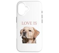 Camisa Blanca de Labrador Retriever Amarilla Love Lab Mom Dog Dad Carcasa para iPhone 16