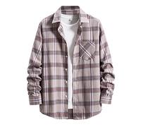 Camisa Blanca Hombre: Camisa Cuadros Acolchada Oxford Sobrecamisa con Botón Cuadros Camisa Negra Antiarrugas Camiseta Deporte Invierno Tallas Grandes Casual Holgado Camisas Camisa Trabajo