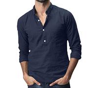 Camisa Blanca Manga Corta Hombre,Baje Manga Baja T Camisas Baggy Solid Pocket Long Men's Tops Men's Blusa