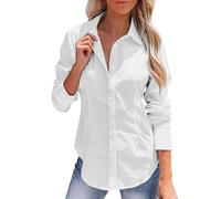 Camisa Blanca Mujer, Camisas Mujer Manga Larga, Camisa Mujer de Slim con Cuello Francés, para El Trabajo, Informal, para Negocios, Oficina