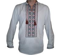 Camisa bordada ucraniana tradicional para hombres El Tridente del sector adecuado.