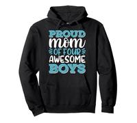 Camisa Boy Mom para Mujer, Proud Mom of 4 Awesome Boys Sudadera con Capucha