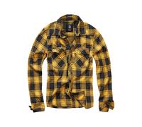 Camisa Brandit Check Hombre Cuadros Franela Leñador Negro / Amarillo