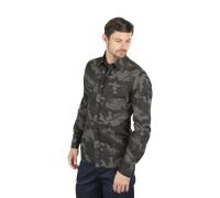 Brandit Slim Fit Shirt Long Sleeve, color: darkcamo, size: L