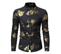 Camisa Bronzante Hombre Casual Manga Larga Impresa Capa Inferible Corte Cómodo Tejido Transpirable Elegancia Diaria