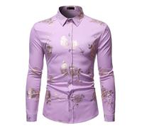 Camisa Bronzante Hombre Casual Manga Larga Impresa Capa Inferible Corte Cómodo Tejido Transpirable Elegancia Diaria