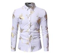 Camisa Bronzante Hombre Casual Manga Larga Impresa Capa Inferible Corte Cómodo Tejido Transpirable Elegancia Diaria