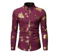 Camisa Bronzante Hombre Casual Manga Larga Impresa Capa Inferible Corte Cómodo Tejido Transpirable Elegancia Diaria