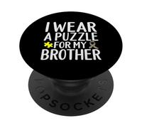 Camisa Brother Autism I Wear Puzzle for My Brother PopSockets PopGrip Adhesivo