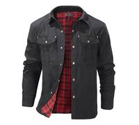 Camisa Bucheron Hombre Manga Larga Camisa Trabajo Cuadros Botones Presión Algodón con Bolsillo Corte Normal Chaqueta Invierno Hombre Cálido Cuello Alto Corduroy Shirts Jacket Work Shirts Shackets