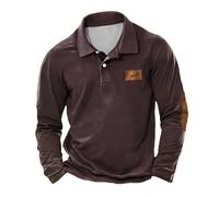 Camisa cálida de invierno para hombre, camisetas térmicas para hombre, a la moda, sueltas, con botones de solapa, camisetas de negocios, para el hogar, interiores y exteriores, Halloween, Vino, 3XL