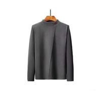 Camisa cálida de manga larga con capa base de forro polar para hombre (gris oscuro XXL)