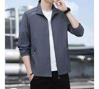 Camisa casual de manga larga con botones para hombre, color sólido, ropa de trabajo fina, capa base para uso diario de oficina, gris claro, talla M (XL gris oscuro)