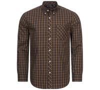 Camisa Casual De Manga Larga Para Hombre BEN SHERMAN A Cuadros Marrón Nueva