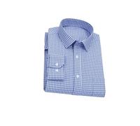 Camisa casual de negocios a rayas y cuadros para hombre, ajuste regular, manga larga, adecuada para ocasiones de trabajo social, azul oscuro, 5XL