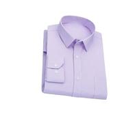 Camisa casual de negocios a rayas y cuadros para hombre, ajuste regular, manga larga, adecuada para ocasiones de trabajo social, Morado (, 3XL