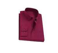 Camisa casual de negocios a rayas y cuadros para hombre, ajuste regular, manga larga, adecuada para ocasiones de trabajo social, rosso, L