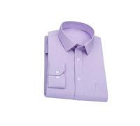 Camisa casual de negocios a rayas y cuadros para hombre, ajuste regular, manga larga, adecuada para ocasiones de trabajo social, Purple1, 5XL