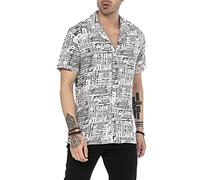 Camisa Casual para Hombre de Manga Corta Tejido Ligero Blanco M