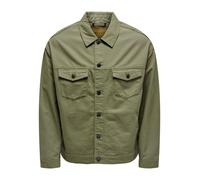 Camisa Chaqueta Hombre O&S Color Liso Manga Larga Cuello & Bolsillos Chaqueta En