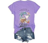 Camisa Chillin' with Jesus, Paradise is Chillin' with Jesus I Will Give You Rest Jesus Shirt, morado claro, 3XL