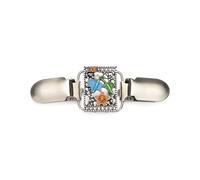 Camisa Cinch Swirl Clip Cape Clips, Paquete de 3 pinzas for chal y cárdigan con estampado flores retro(A-06)