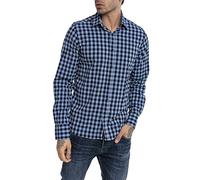 Camisa clásica a Cuadros Manga Larga de algodón para Hombre