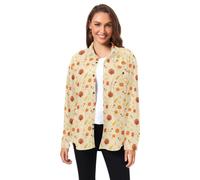Camisa clásica de pana de manga larga para hombre y mujer | Botón frontal, ajuste regular, cuello, camisas con estampado novedoso para oficina y cita nocturna, moda de principios de