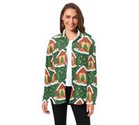 Camisa clásica de pana de manga larga para hombre y mujer | Cierre de botón, estampado novedoso, cuello y ajuste regular para oficina y negocios, ropa de principios de otoño