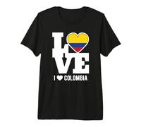 Camisa Colombiana I Love Colombia Bandera Raíces América del Sur Camiseta Premium