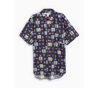 Camisa Comme Des Garçons Shirt Andy Warhol Men's Short Sleeve Shirt para hombre Negro,Morado XL