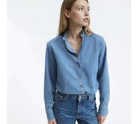 Camisa con cuello victoriano, manga larga. Talla 42. Color doble stone