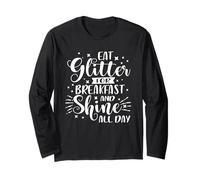 Camisa con Purpurina para el Desayuno con Texto en inglés I Eat Glitter for Breakfast Manga Larga