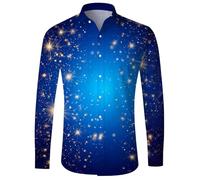 Camisa con purpurina para hombre, carnaval con solapa, camisas brillantes, estampado de carnaval, camiseta de moda, camiseta festiva con purpurina, informal, camiseta brillante, camiseta de cóctel