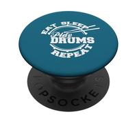 Camisa con repetición de batería Eat Sleep Play Drums, PopSockets PopGrip Adhesivo