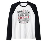 Camisa con versículo bíblico I Can Do All Things Through Christ Camiseta Manga Raglan